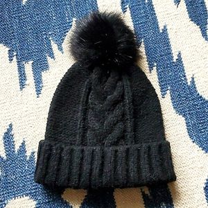 EXPRESS Never Worn...Black Cable Knit Pom Beanie